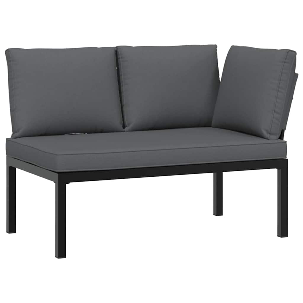 vidaXL 2-cz. zestaw mebli do ogrodu, z poduszkami, czarne aluminium