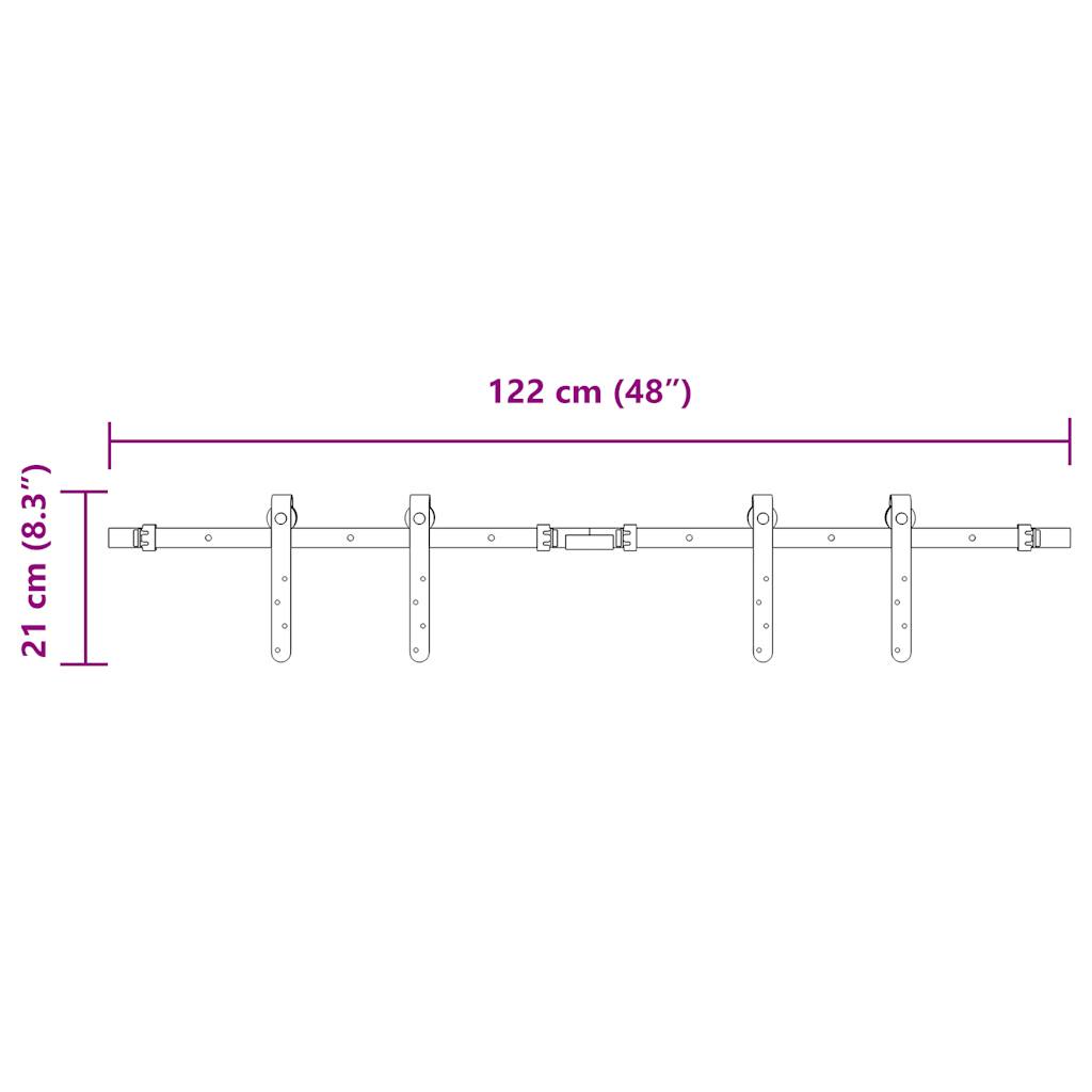 vidaXL System do drzwi przesuwnych do mebli, 122 cm, stal węglowa