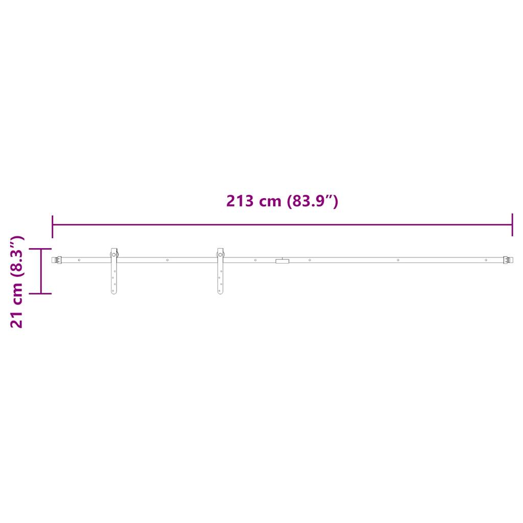 vidaXL System do drzwi przesuwnych do mebli, 213 cm, stal węglowa