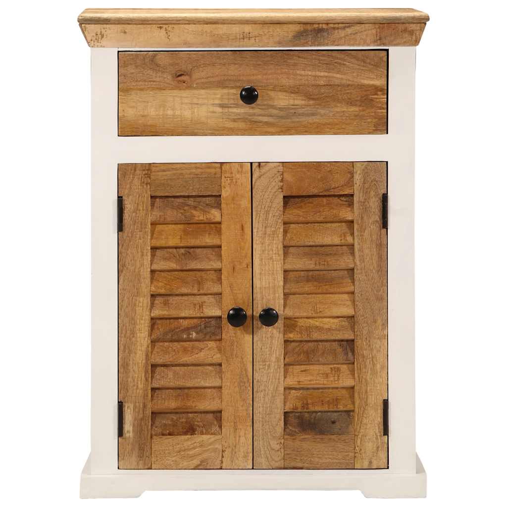 vidaXL Szafka, biało-brązowa, 55x30x73 cm, surowe drewno mango