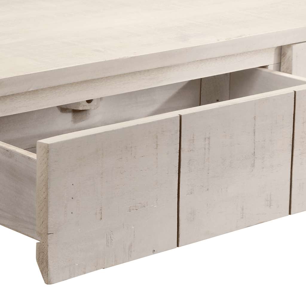 vidaXL Stolik konsolowy, biały, 110x35x75 cm, lite drewno mango