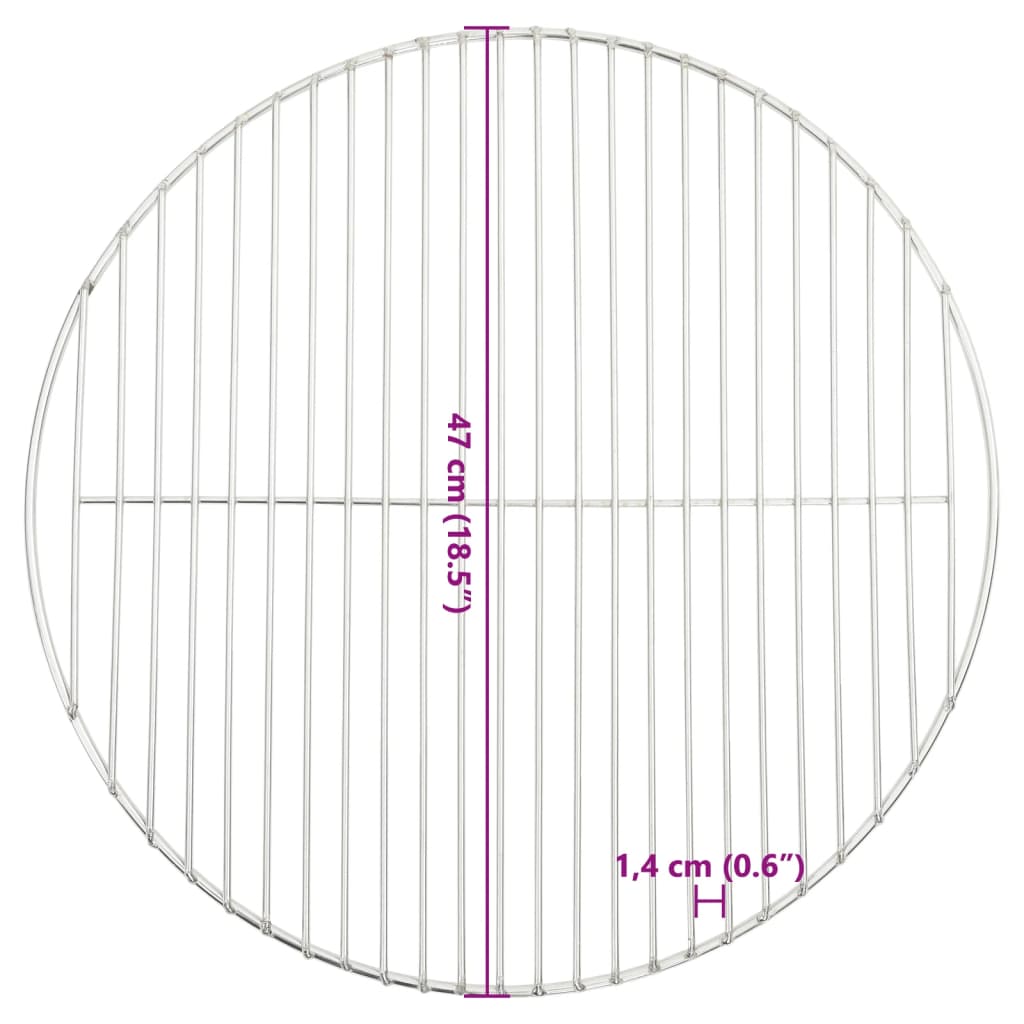 vidaXL Ruszt do grilla, okrągły, Ø47 cm, stal nierdzewna 304