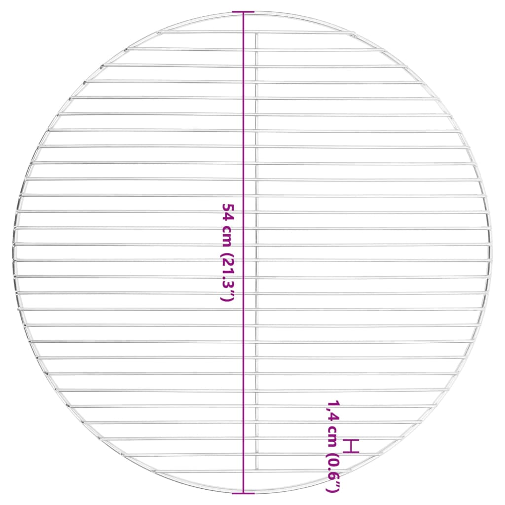 vidaXL Ruszt do grilla, okrągły, Ø54 cm, stal nierdzewna 304