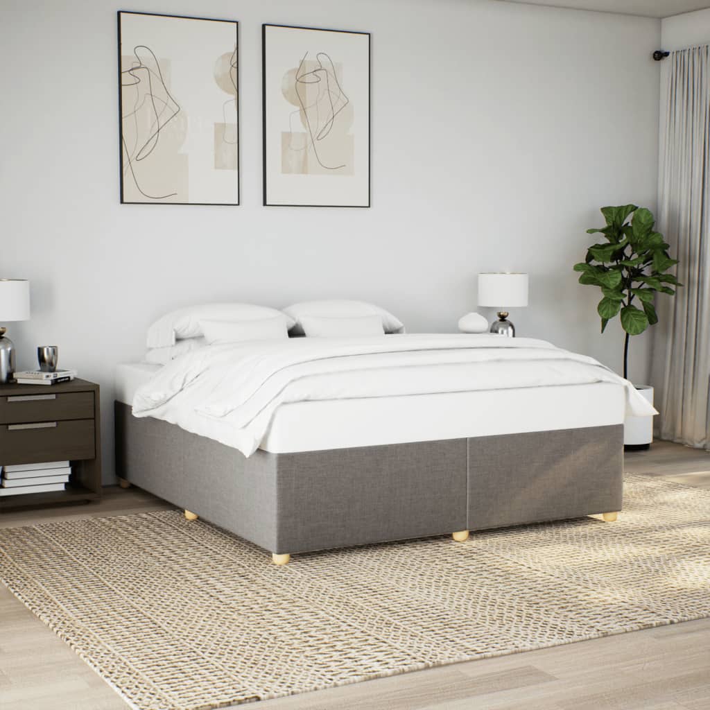 vidaXL Rama łóżka bez materaca, taupe, 180x200 cm, obita tkaniną