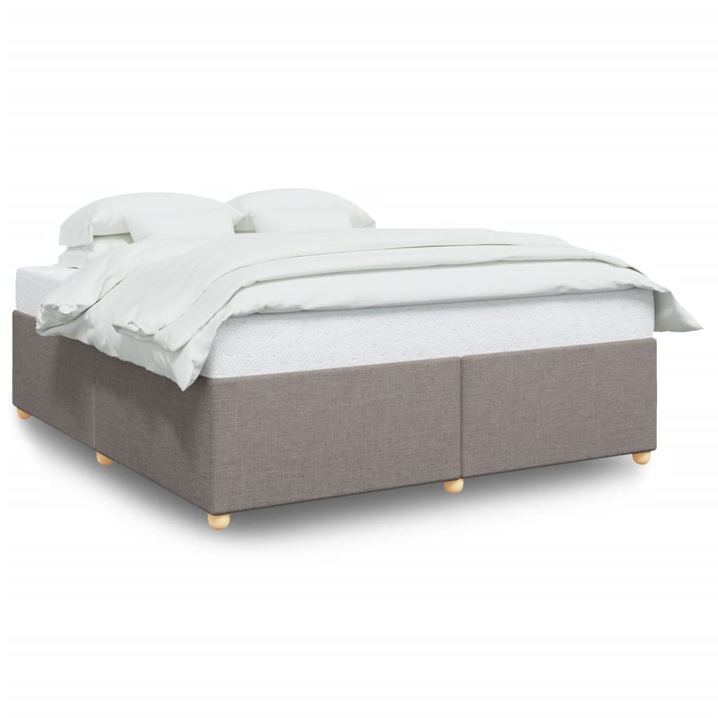 vidaXL Rama łóżka bez materaca, taupe, 200x200 cm, obita tkaniną