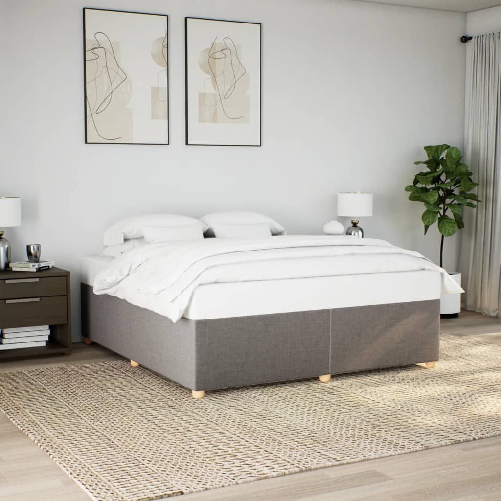 vidaXL Rama łóżka bez materaca, taupe, 200x200 cm, obita tkaniną