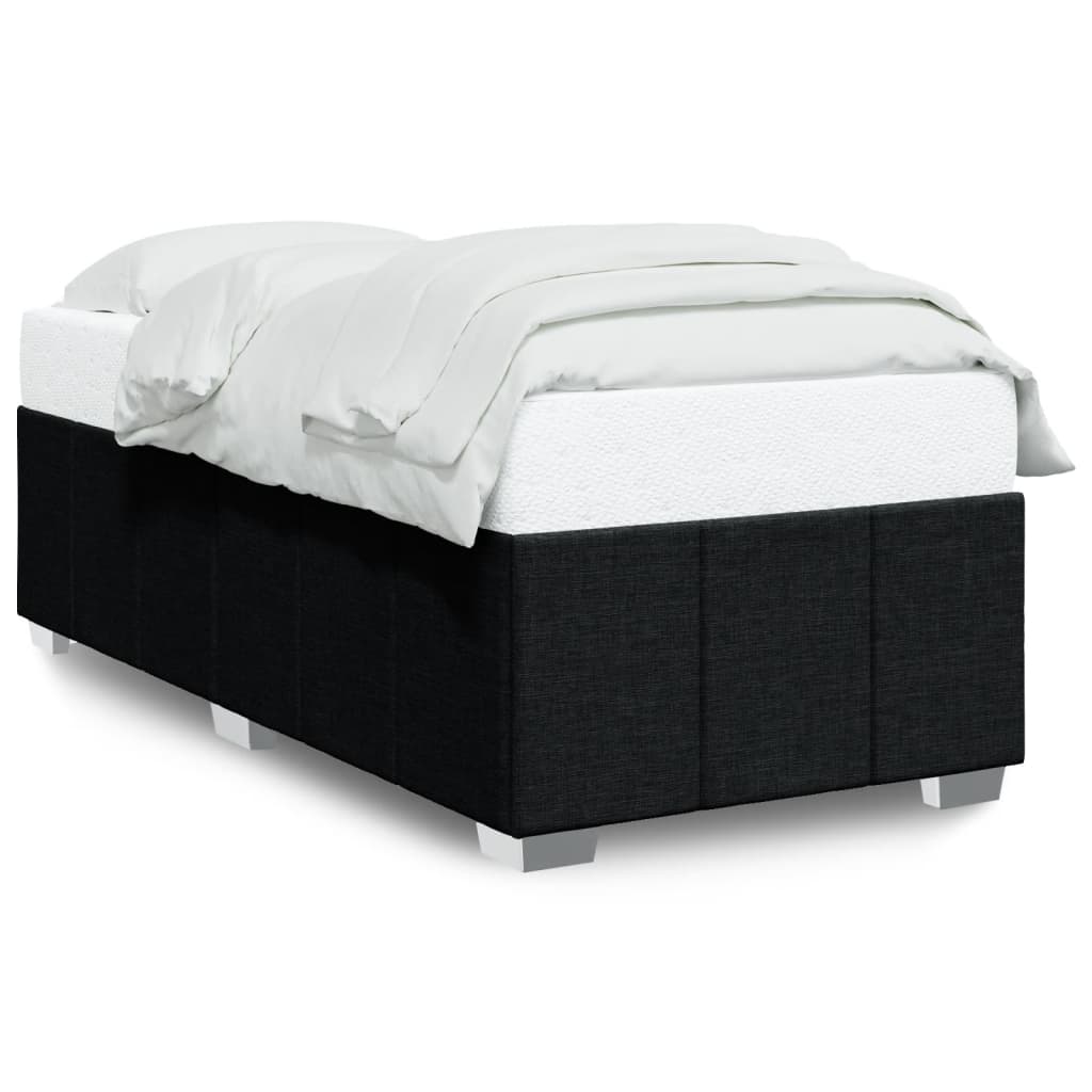 vidaXL Rama łóżka bez materaca Czarna 90x200 cm Tkanina