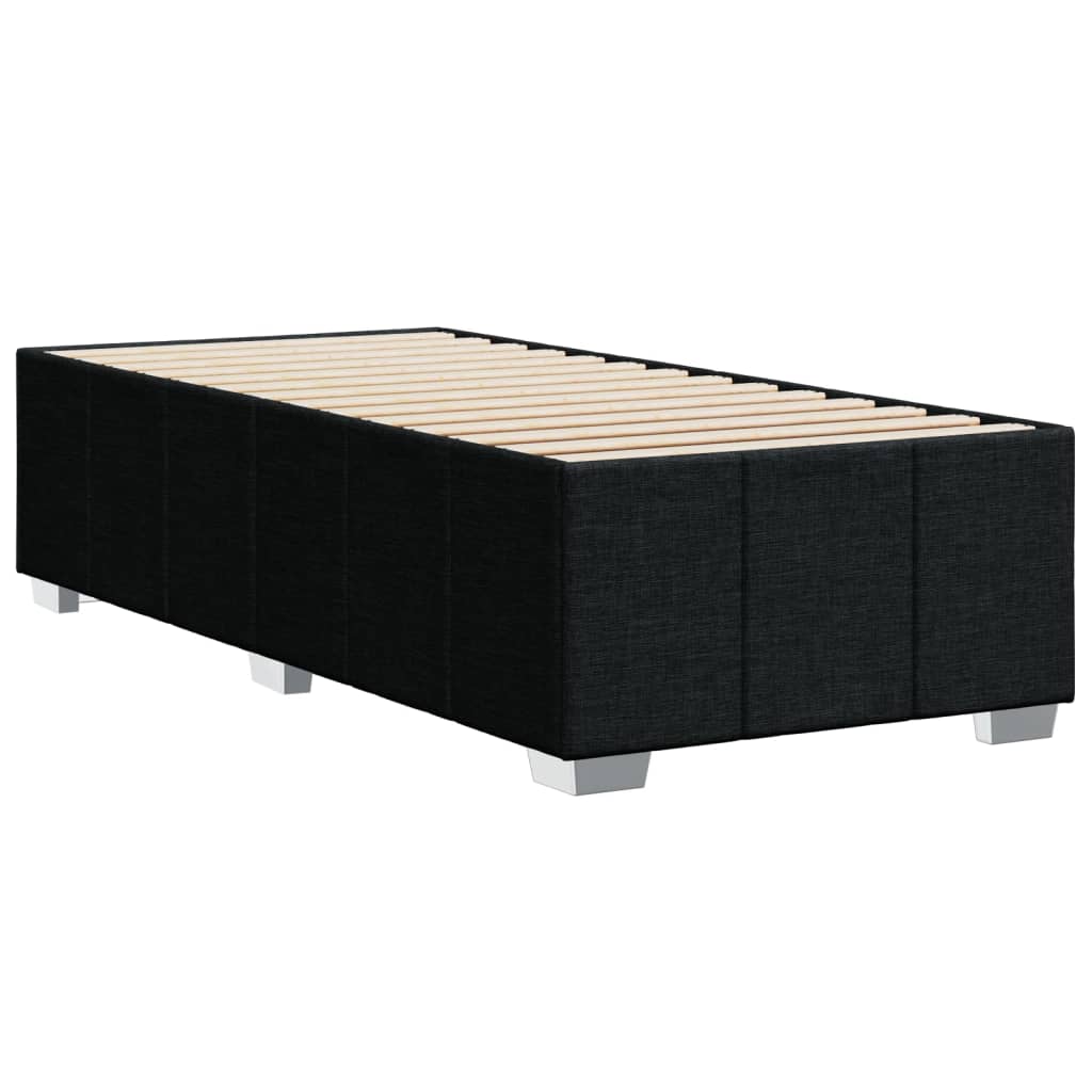vidaXL Rama łóżka bez materaca Czarna 90x200 cm Tkanina