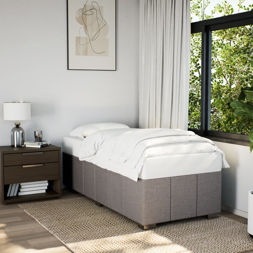 vidaXL Rama łóżka bez materaca Taupe 90x200 cm Tkanina