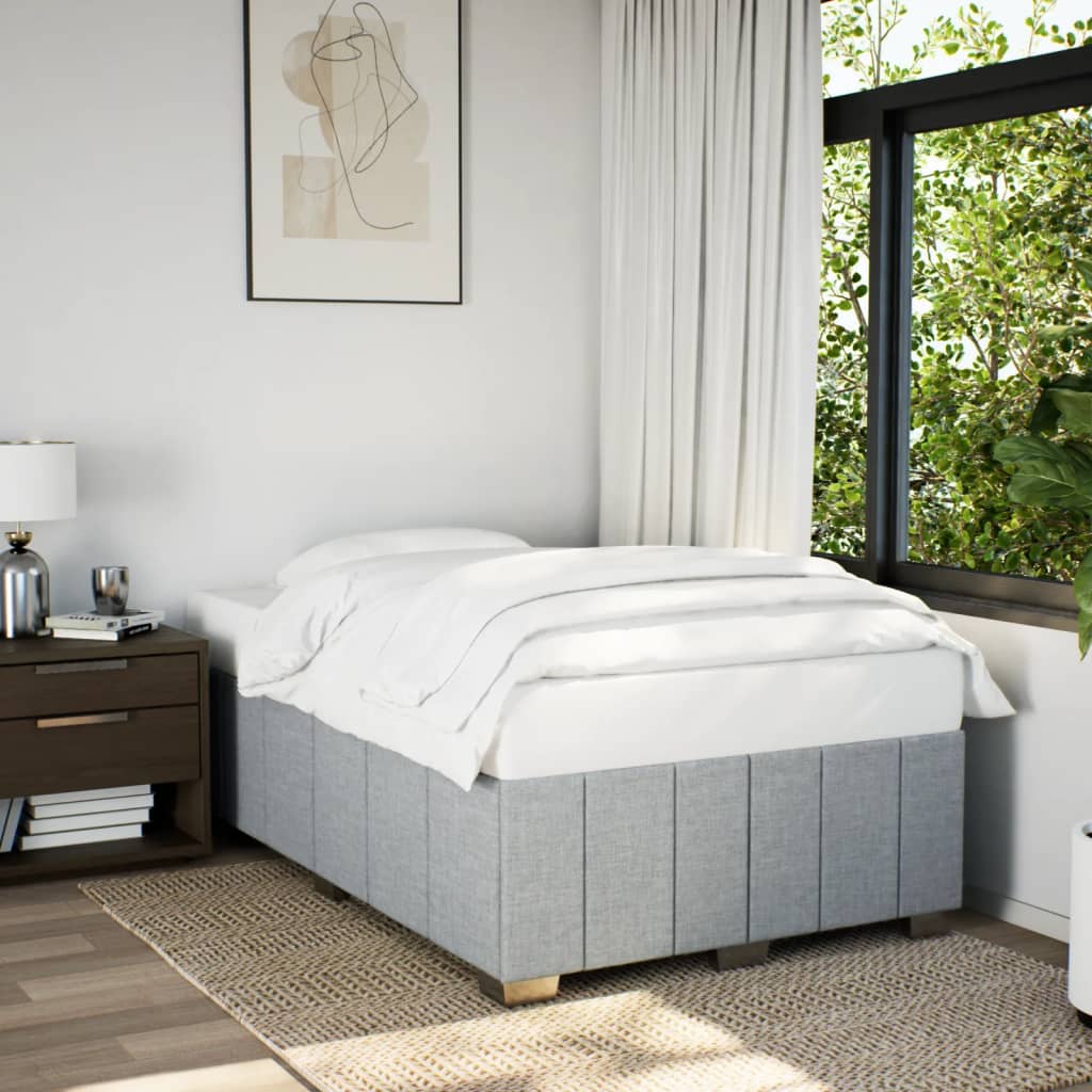 vidaXL Rama łóżka bez materaca, szara, 120x190 cm, tkanina