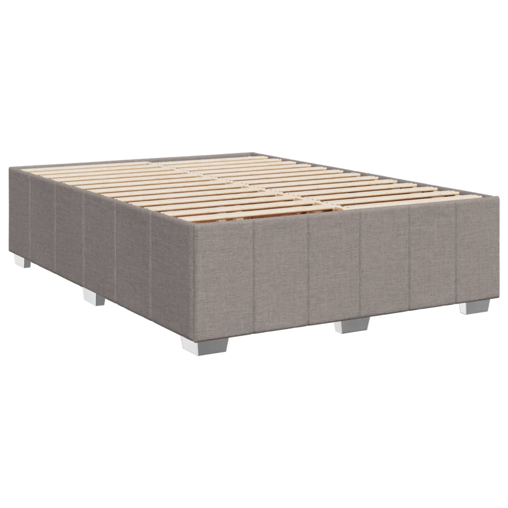 vidaXL Rama łóżka bez materaca, taupe, 140x200 cm, obita tkaniną