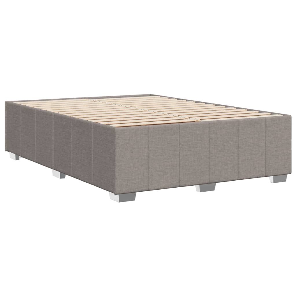 vidaXL Rama łóżka bez materaca, taupe, 140x200 cm, obita tkaniną