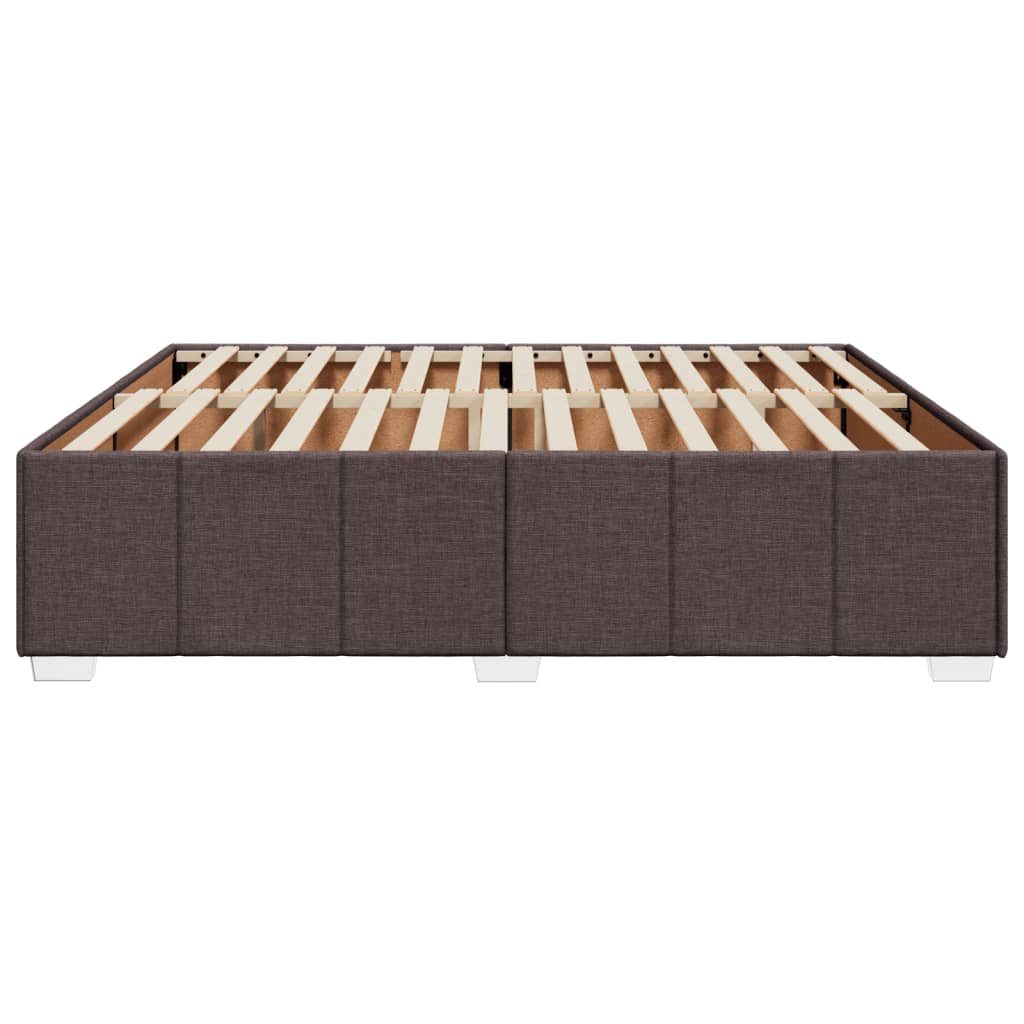 vidaXL Rama łóżka bez materaca, ciemnobrązowa, 200x200 cm, tkanina