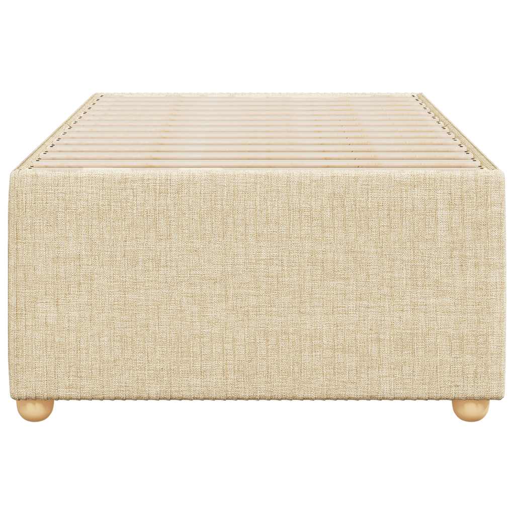 vidaXL Rama łóżka bez materaca Kremowa 90x200 cm Tkanina