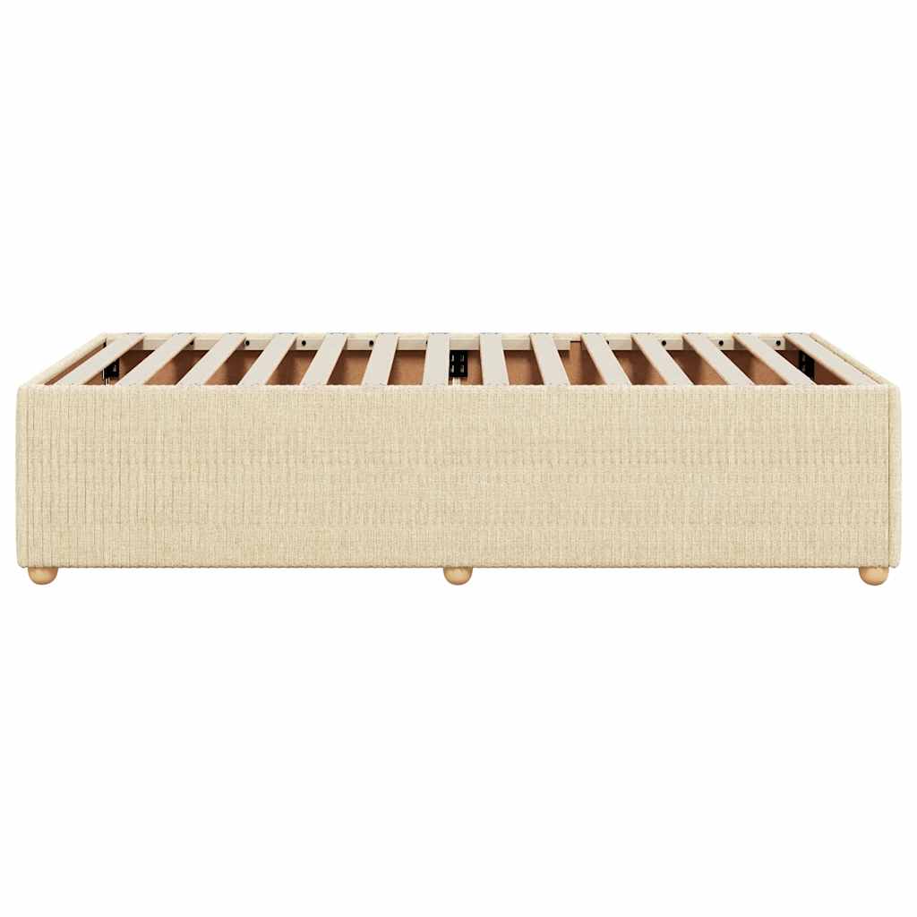 vidaXL Rama łóżka bez materaca Kremowa 90x200 cm Tkanina