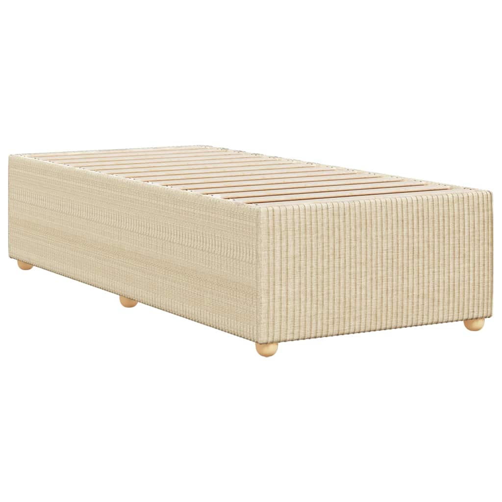 vidaXL Rama łóżka bez materaca Kremowa 90x200 cm Tkanina