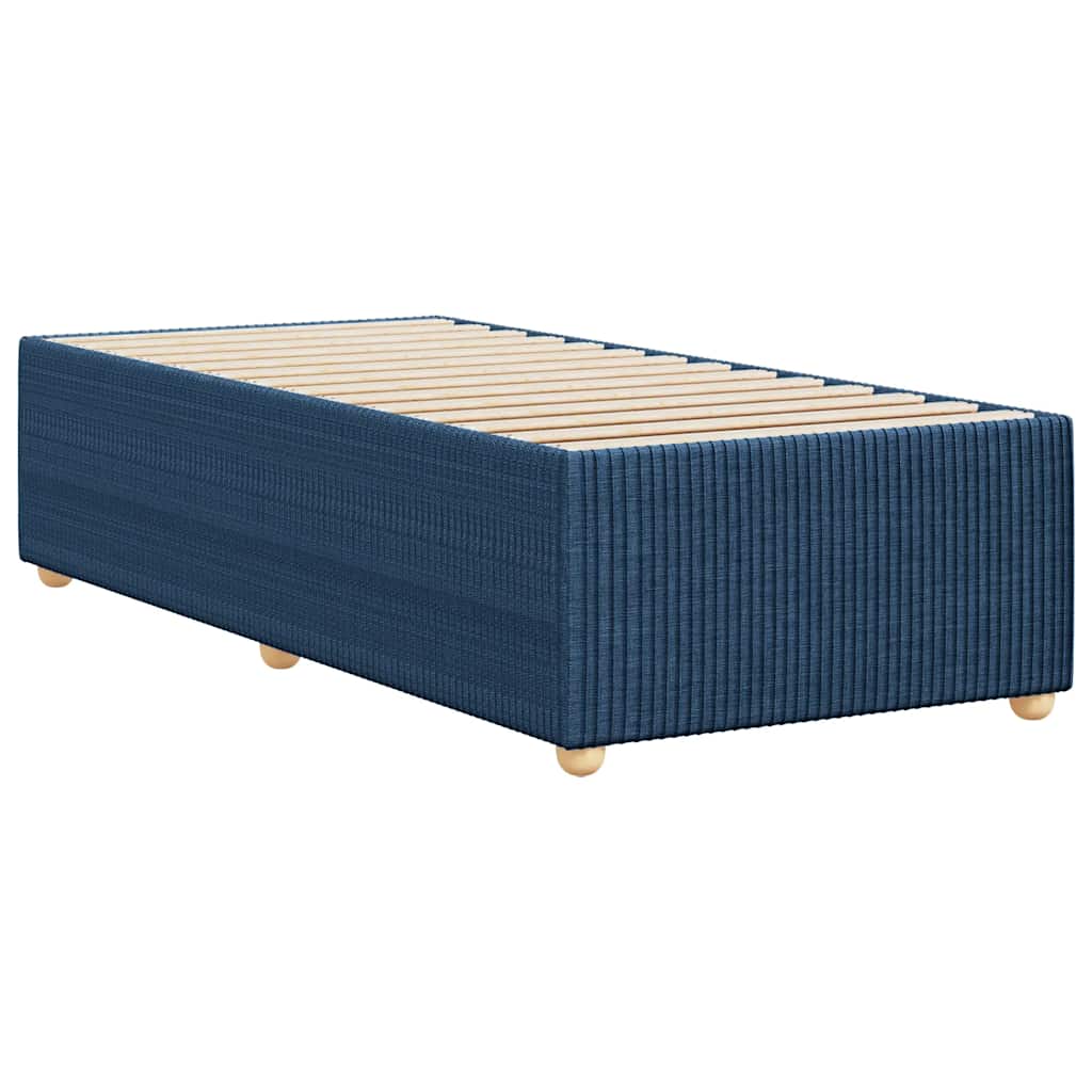 vidaXL Rama łóżka bez materaca Niebieska 100x200 cm Tkanina