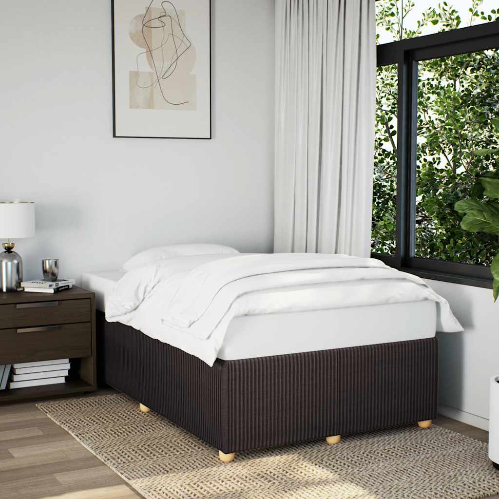vidaXL Rama łóżka bez materaca, ciemnobrązowa, 120x200 cm, tkaniną