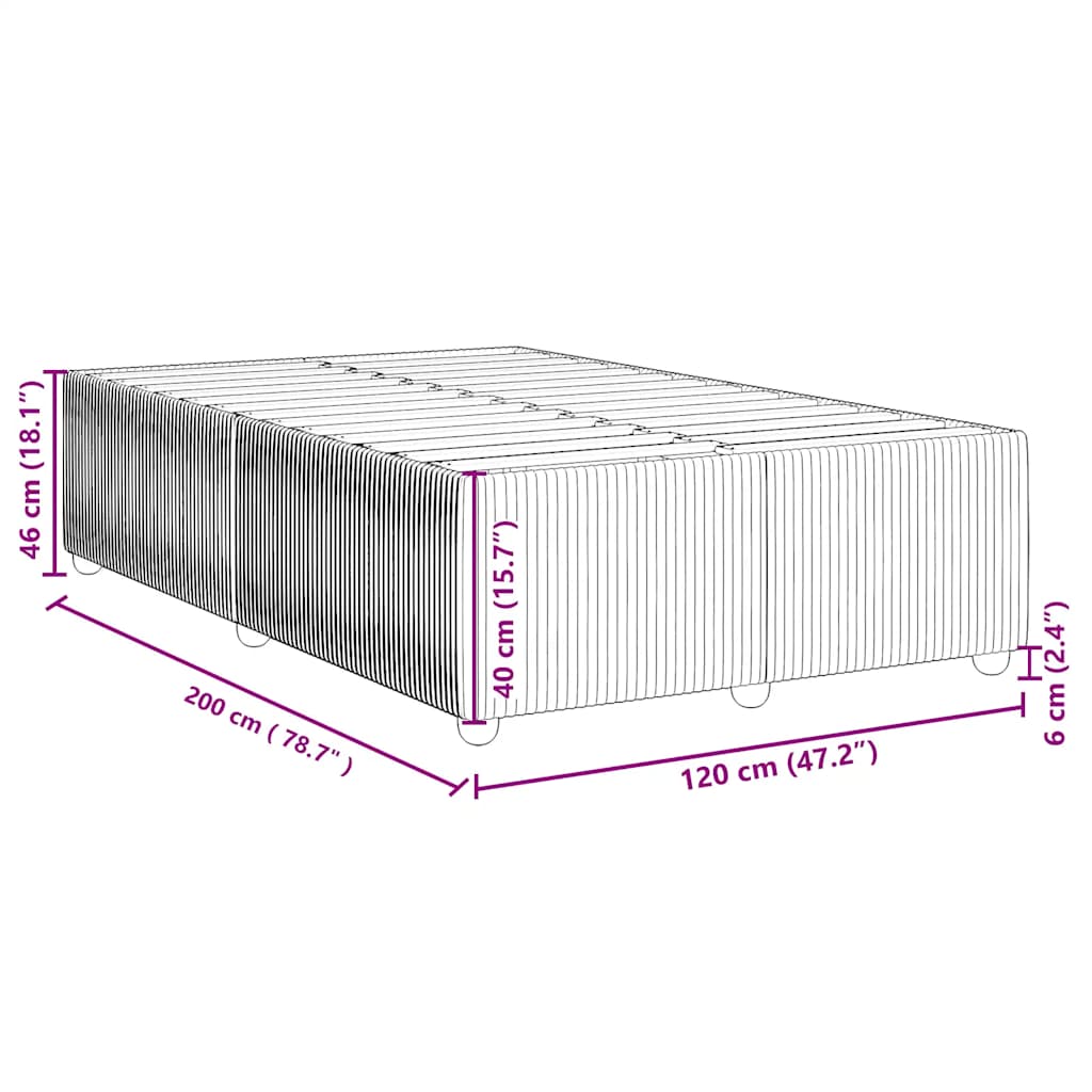 vidaXL Rama łóżka bez materaca Niebieska 120x200 cm Tkanina