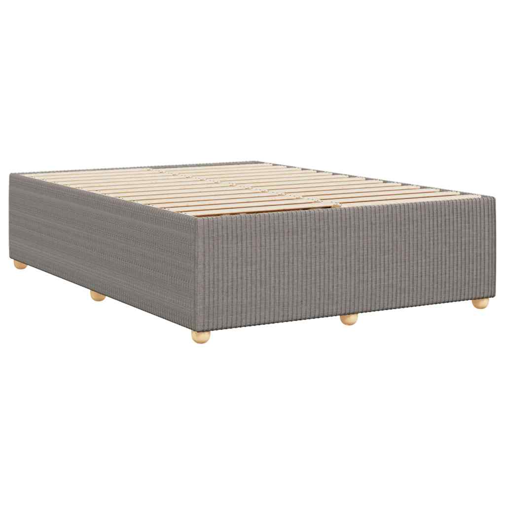 vidaXL Rama łóżka bez materaca, taupe, 140x190 cm, obita tkaniną