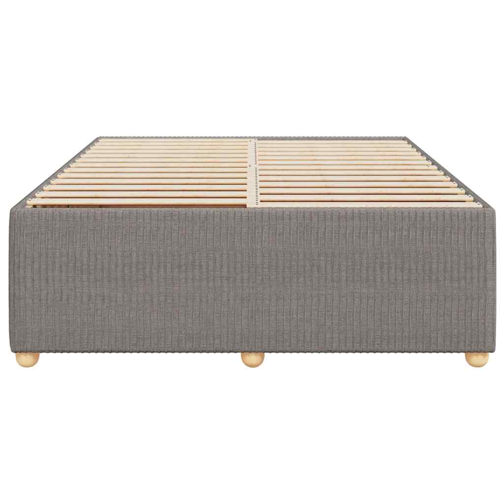 vidaXL Rama łóżka bez materaca, taupe, 140x200 cm, obita tkaniną