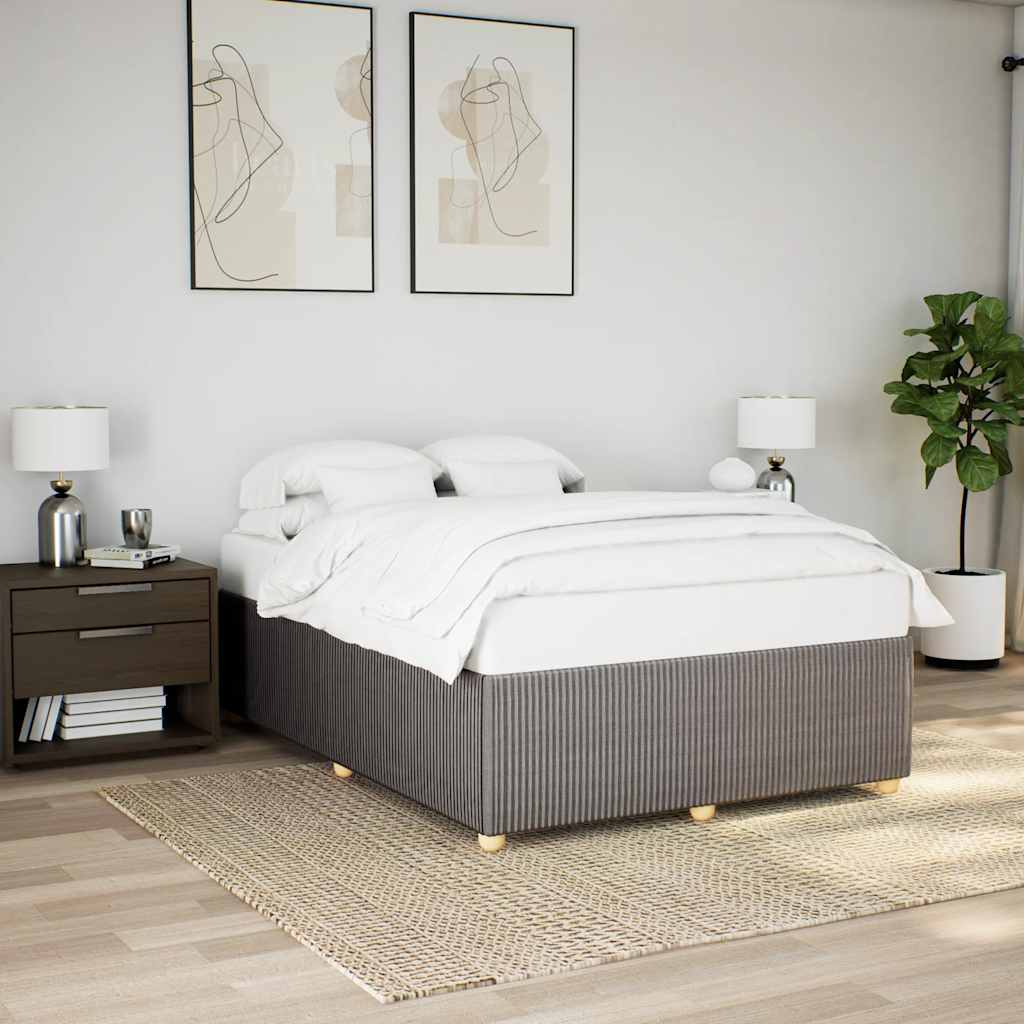 vidaXL Rama łóżka bez materaca, taupe, 140x200 cm, obita tkaniną