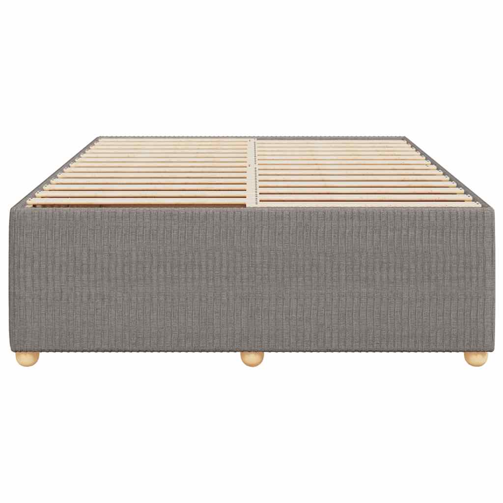vidaXL Rama łóżka bez materaca, taupe, 160x200 cm, obita tkaniną