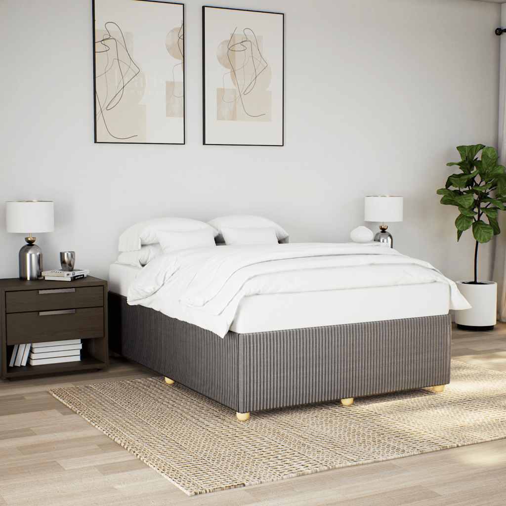 vidaXL Rama łóżka bez materaca, taupe, 160x200 cm, obita tkaniną