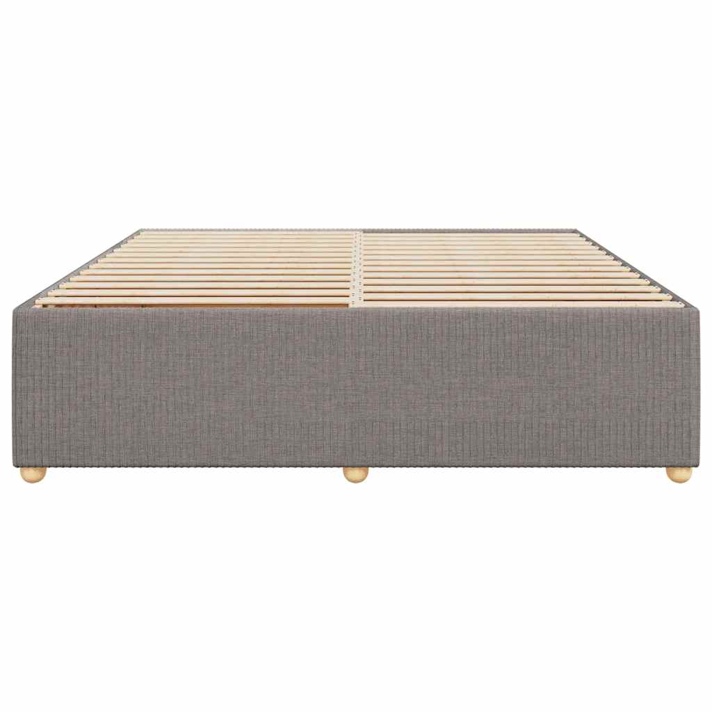 vidaXL Rama łóżka bez materaca, taupe, 200x200 cm, obita tkaniną