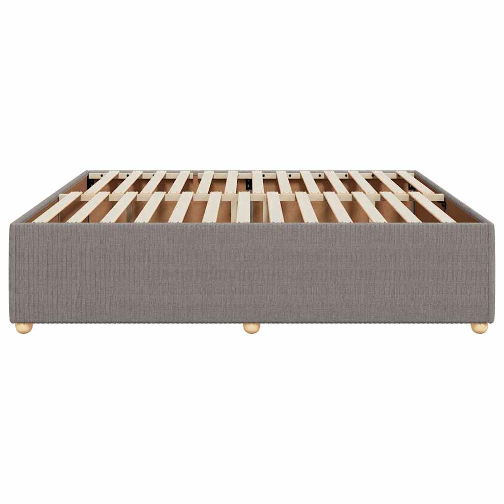 vidaXL Rama łóżka bez materaca, taupe, 200x200 cm, obita tkaniną