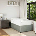 vidaXL Rama łóżka bez materaca, jasnoszara, 100x200 cm, aksamitna
