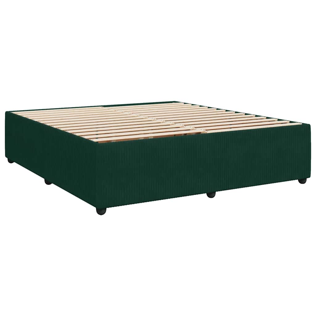 vidaXL Rama łóżka bez materaca, ciemnozielone, 200x200 cm, aksamit