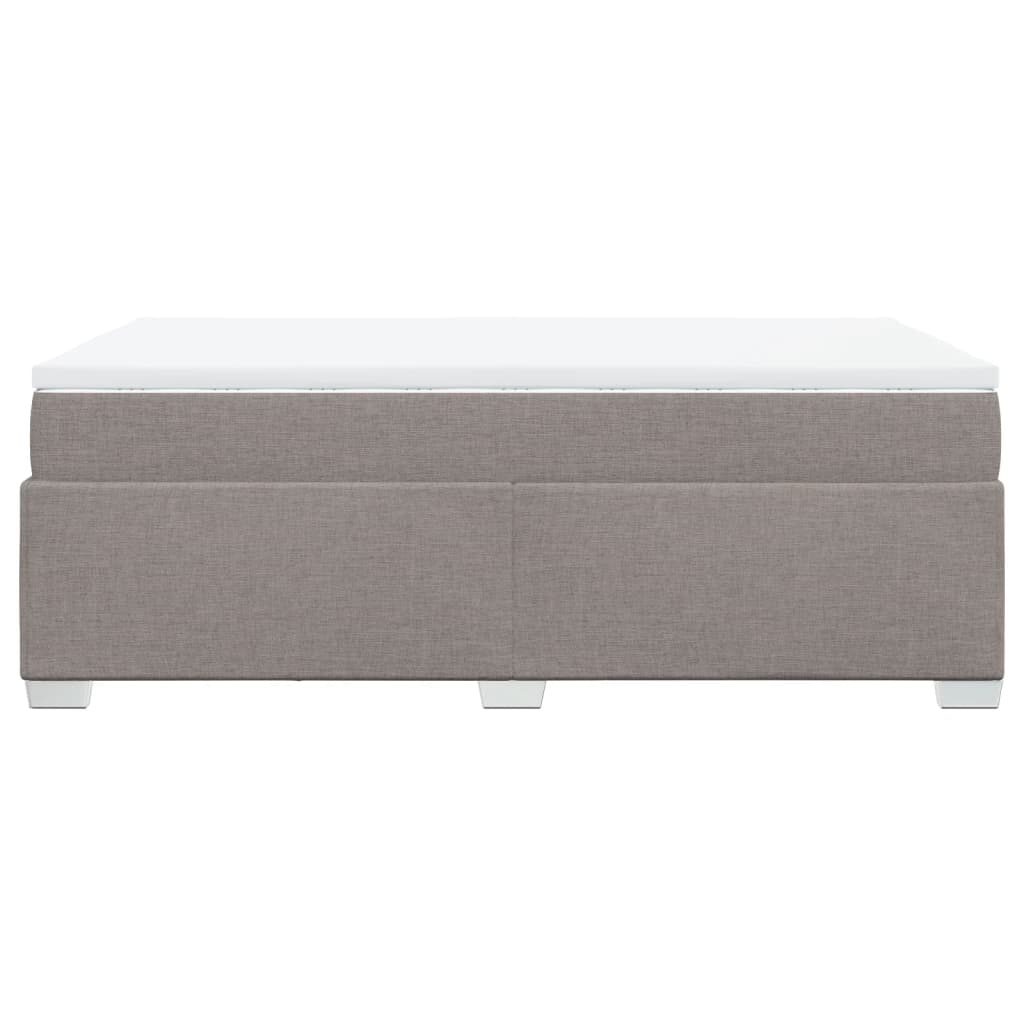 vidaXL Łóżko kontynentalne z materacem, taupe, 120x190 cm, tkanina