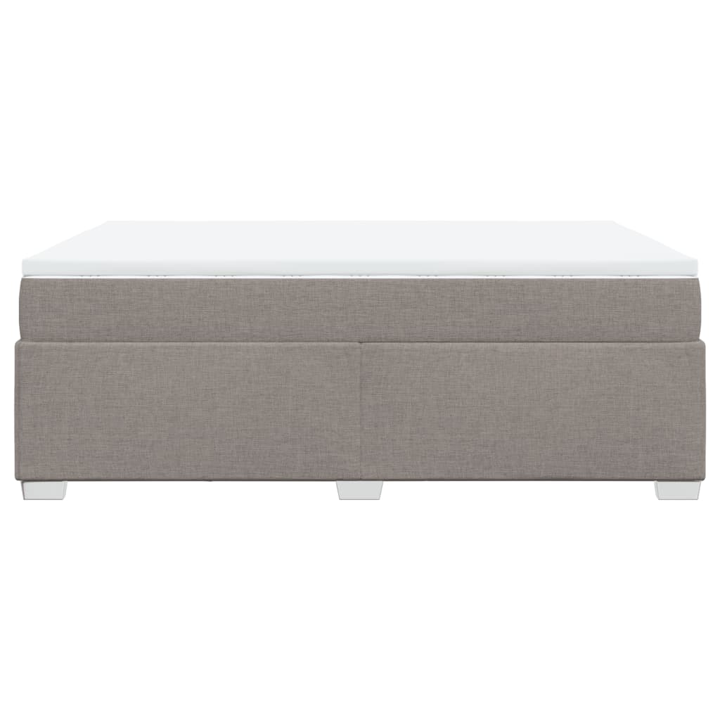 vidaXL Łóżko kontynentalne z materacem, taupe, tkanina, 140x190 cm
