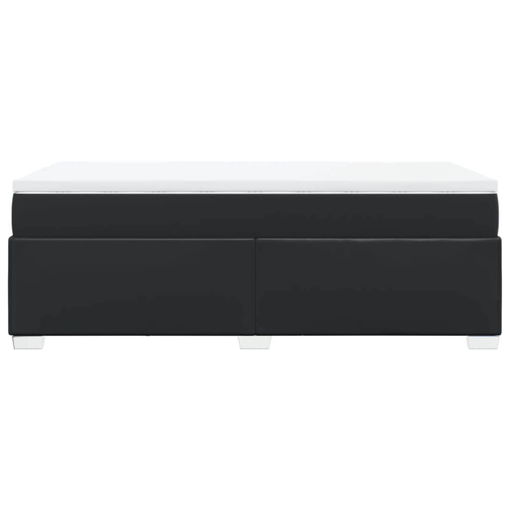 vidaXL Łóżko kontynentalne z materacem, czarne, ekoskóra 90x200 cm