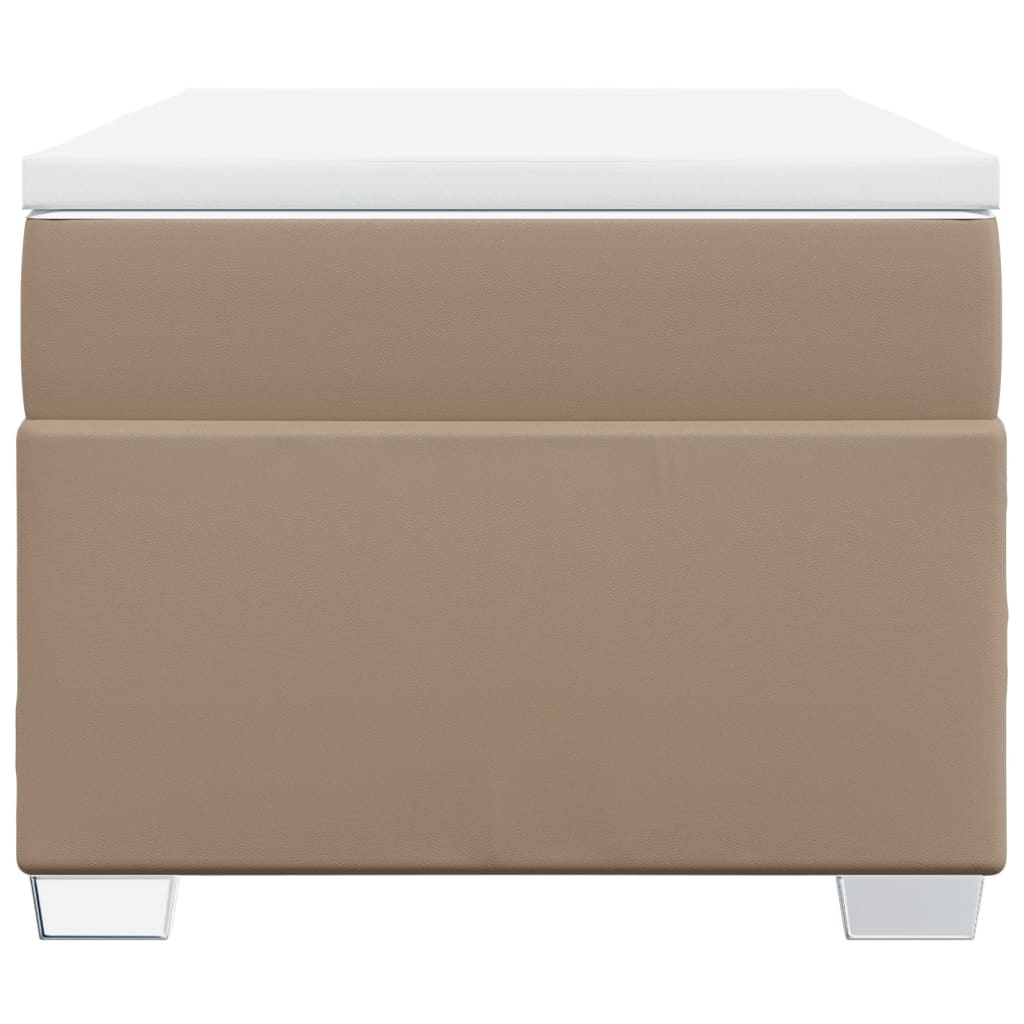 vidaXL Łóżko kontynentalne z materacem, cappuccino, ekoskóra 90x200 cm