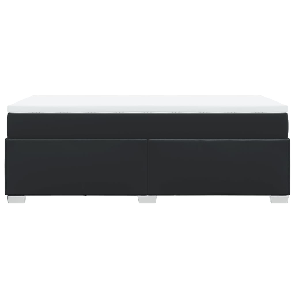 vidaXL Łóżko kontynentalne z materacem, czarne, ekoskóra 100x200 cm