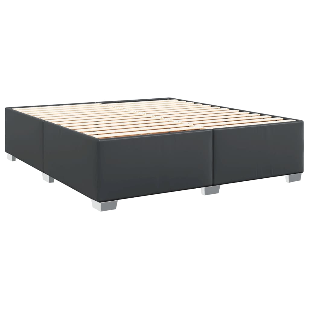 vidaXL Łóżko kontynentalne z materacem, czarne, ekoskóra 200x200 cm