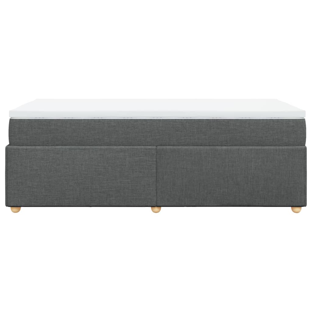 vidaXL Łóżko kontynentalne z materacem, ciemnoszara tkanina 80x200 cm