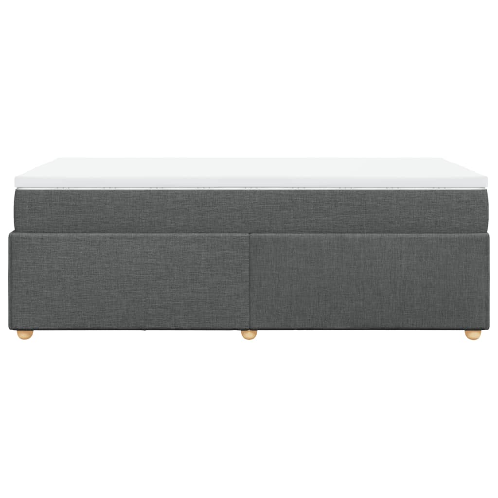 vidaXL Łóżko kontynentalne z materacem, ciemnoszara tkanina 90x200 cm
