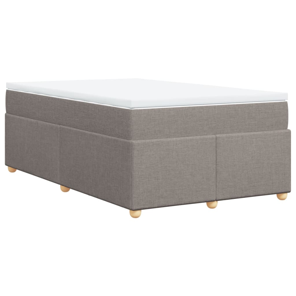 vidaXL Łóżko kontynentalne z materacem, taupe, 120x190 cm, tkanina
