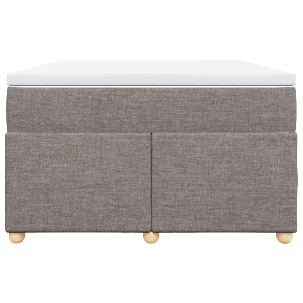 vidaXL Łóżko kontynentalne z materacem, taupe, 120x190 cm, tkanina
