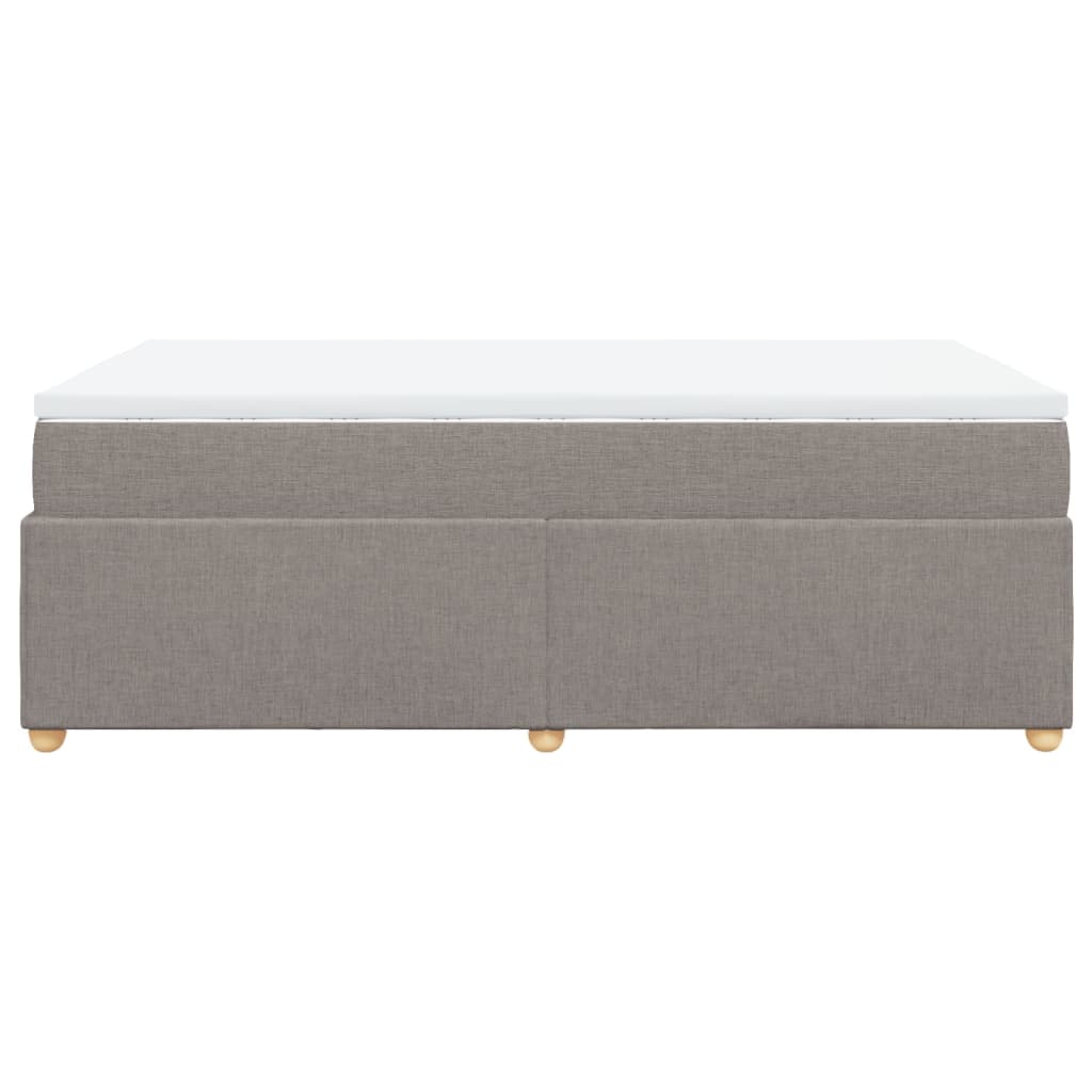 vidaXL Łóżko kontynentalne z materacem, taupe, 120x190 cm, tkanina