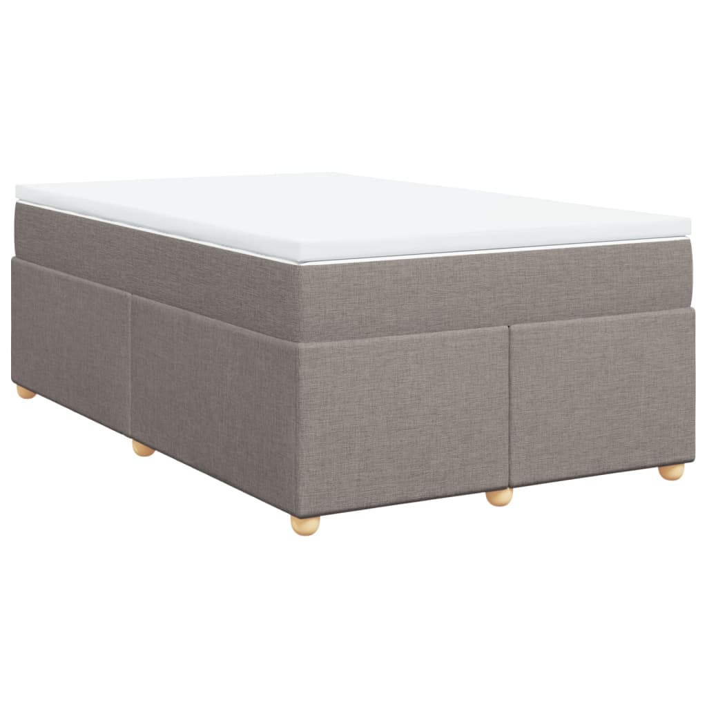 vidaXL Łóżko kontynentalne z materacem, taupe, 120x190 cm, tkanina
