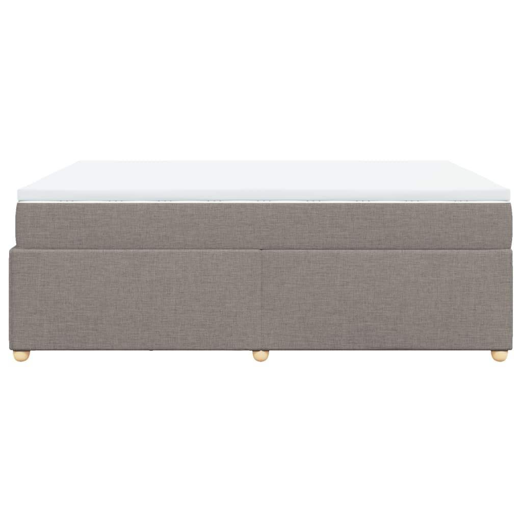 vidaXL Łóżko kontynentalne z materacem, taupe, tkanina, 140x190 cm
