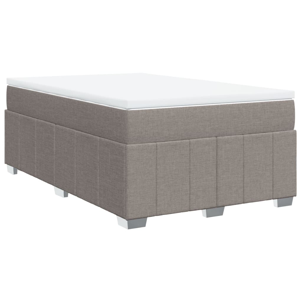vidaXL Łóżko kontynentalne z materacem, taupe, 120x190 cm, tkanina
