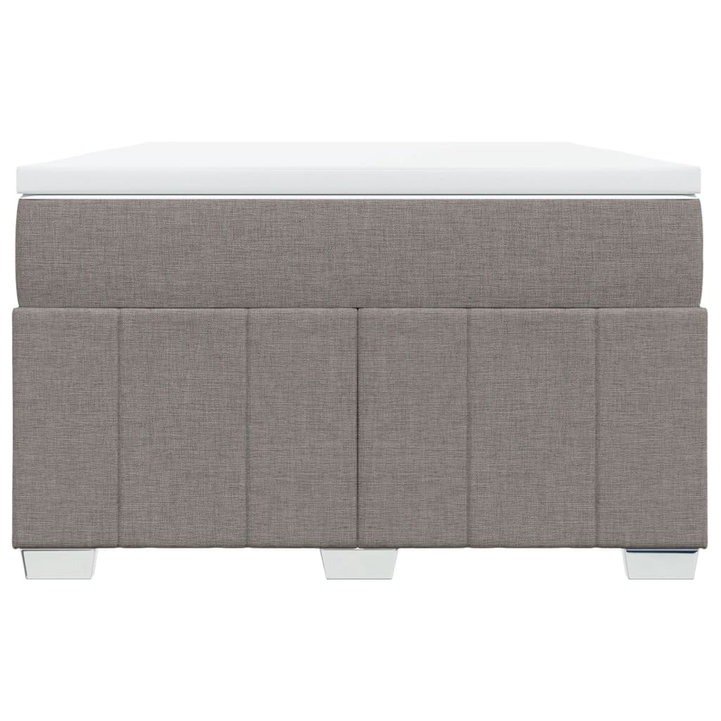 vidaXL Łóżko kontynentalne z materacem, taupe, 120x190 cm, tkanina