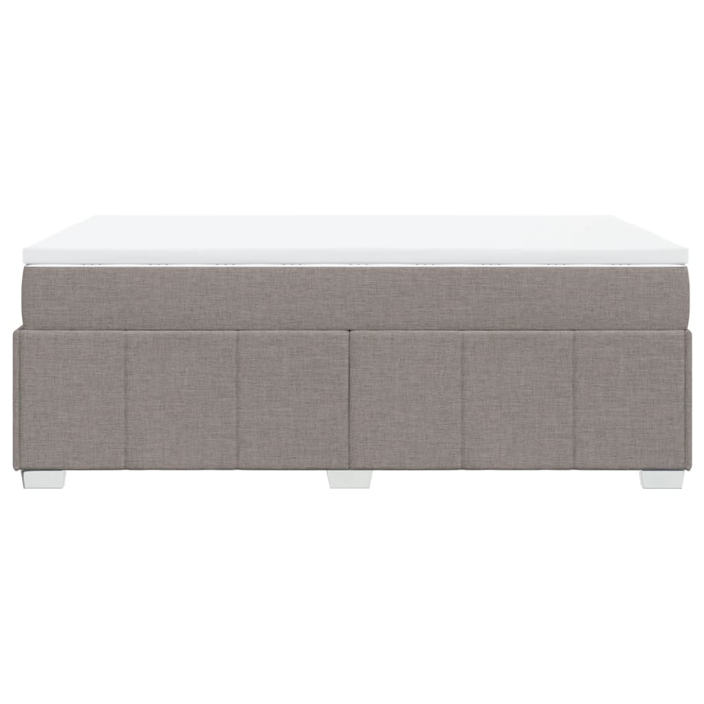 vidaXL Łóżko kontynentalne z materacem, taupe, 120x190 cm, tkanina