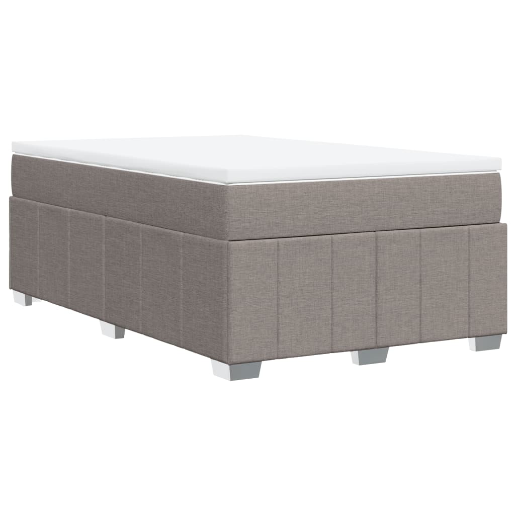 vidaXL Łóżko kontynentalne z materacem, taupe, 120x190 cm, tkanina