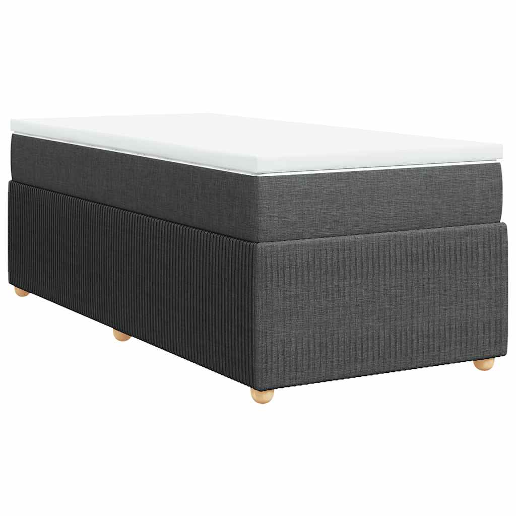 vidaXL Łóżko kontynentalne z materacem, ciemnoszara tkanina 80x200 cm